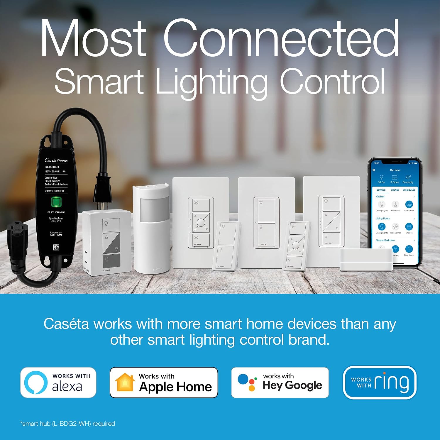 Lutron pd-3pcl-wh External Dimmer White Grey, Regulator – Regulators (Intensity Regulator, External, Buttons, Grey, White, 434 MHZ, 300 W)