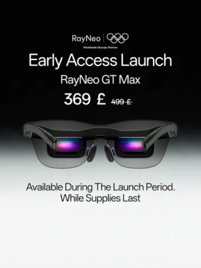 GT Max AR/XR Glasses, 267" 59° FOV Native 3DoF, Audio by B&O