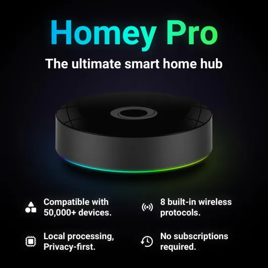 Pro (2026) - Smart Home Hub for Home Automation – Features Z-Wave Plus, Zigbee, Wi-Fi, BLE, Infrared, Matter & Thread - Compatible with Siri, Alexa & Google Home.