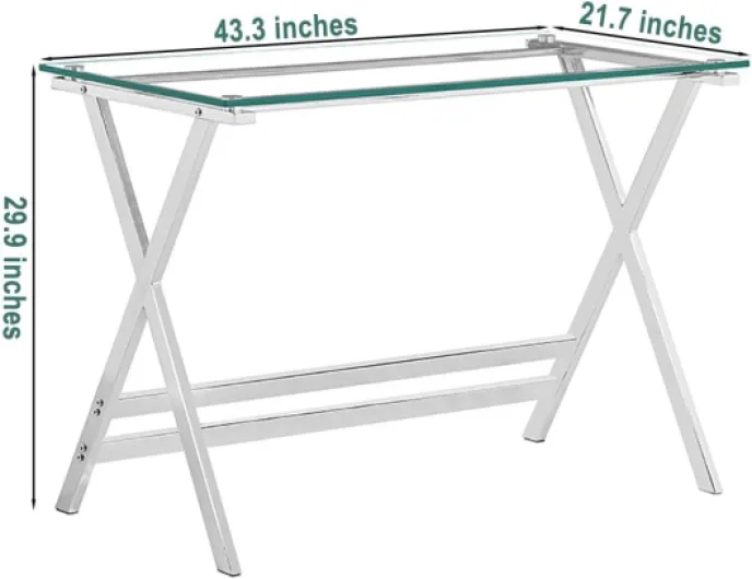 Tempered Glass Computer Desk Modern Student Writing Study Desk,Small Computer Desk,Home Office Desk