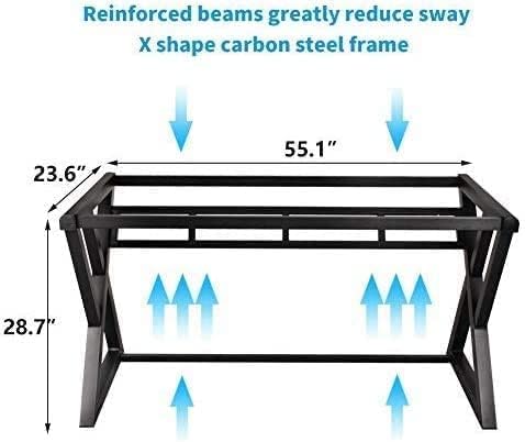 Computer Desk Home Office Desks, 55.1 Inch Modern Simple Office Black Glass Desk Computer Table Study Gaming Writing Desk, Fashion Strength Tempered Glass Office Laptop Desk Black 1