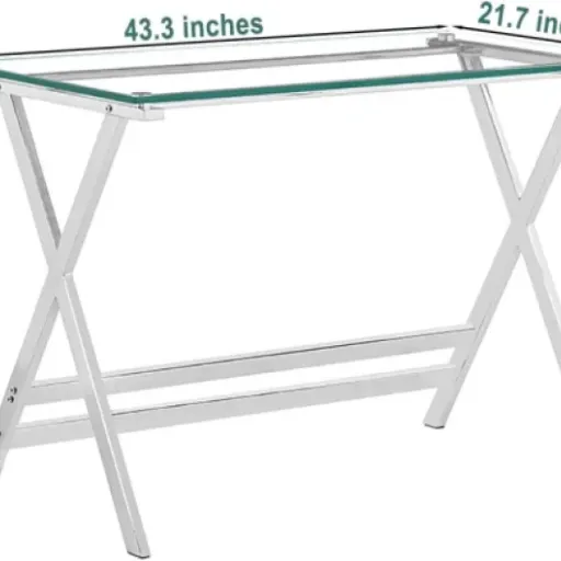 FENGHUA GLASS HOME Tempered Glass Computer Desk Review: compact glass desk that keeps your workspace feeling light