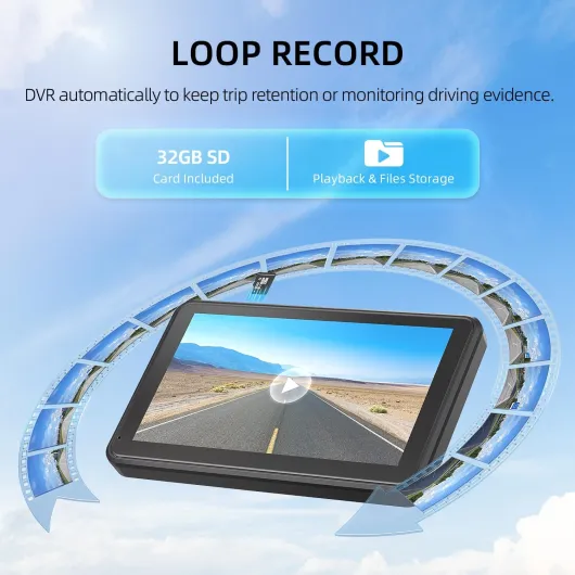 Dual Magnetic Solar Wireless Backup Cameras: HD1080P 7” Touchscreen Portable with DVR, BSD, 1-Min Install-Free IR Night Vision Hitch Backup Camera for Trailer/Truck/Small RV/Camper/Tractor 7 Inch- 2 Cam