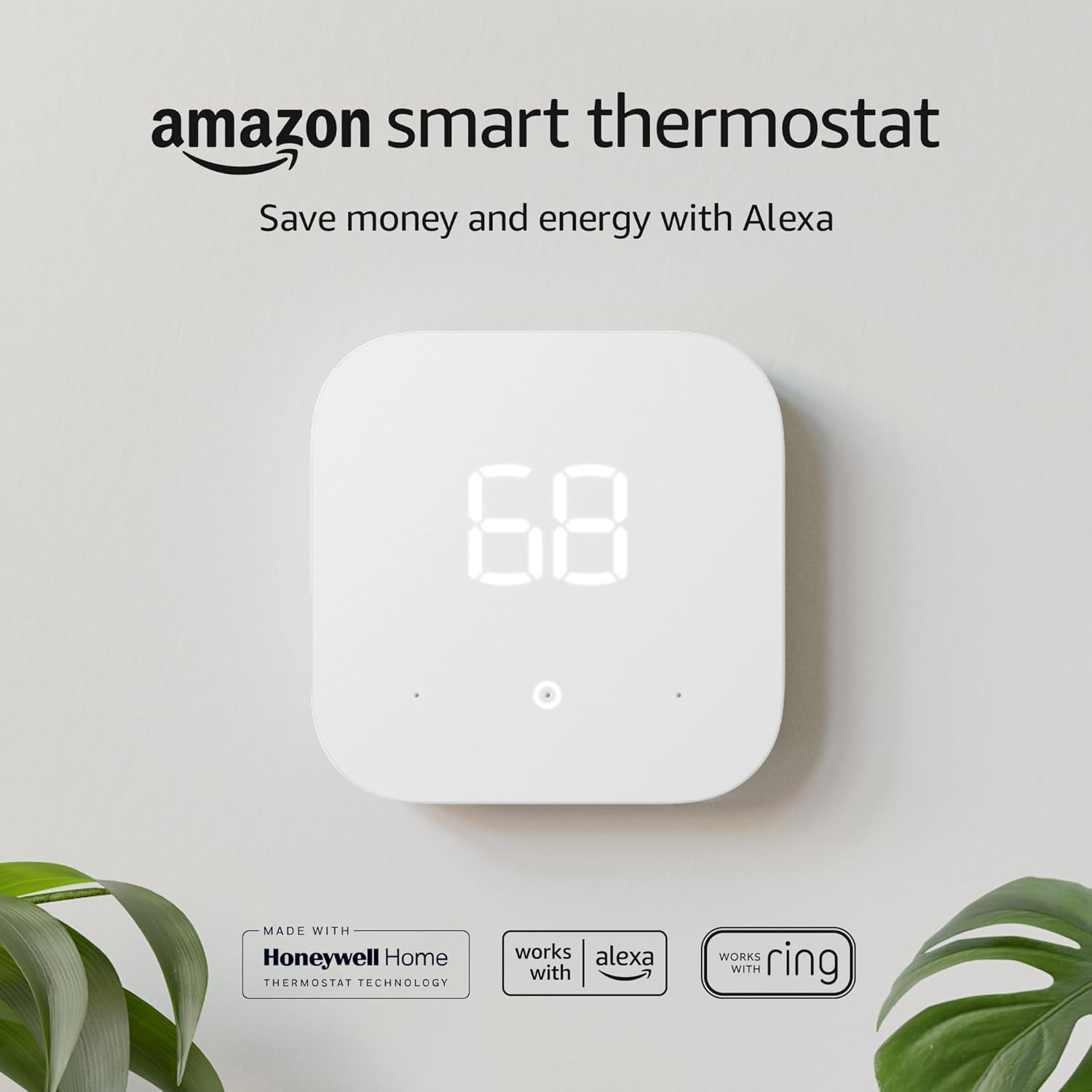 Amazon Smart Thermostat – Save money and energy - Works with Alexa and Ring - C-wire required 1 Pack Thermostat only Thermostat only