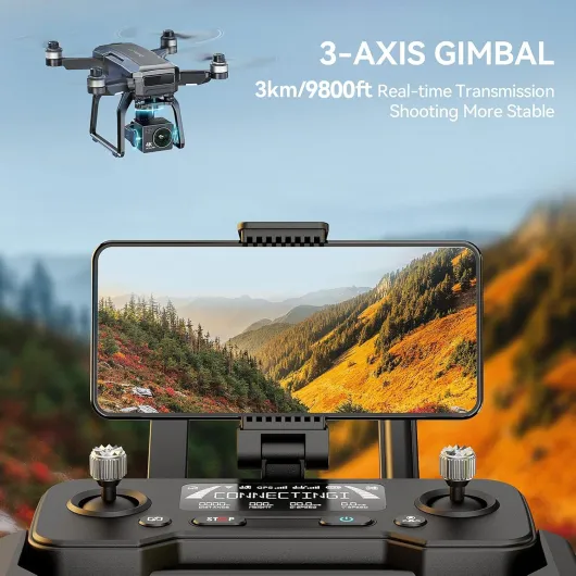 F7GB2 Pro Drones with Camera for Adults 4K UHD Aerial, 3-Axis Gimbal, 10000FT Control, 75 Mins Flight Time with 3 Batteries, GPS Follow, Waypoint, Orbit Fly, Auto Return, Beginner Mode