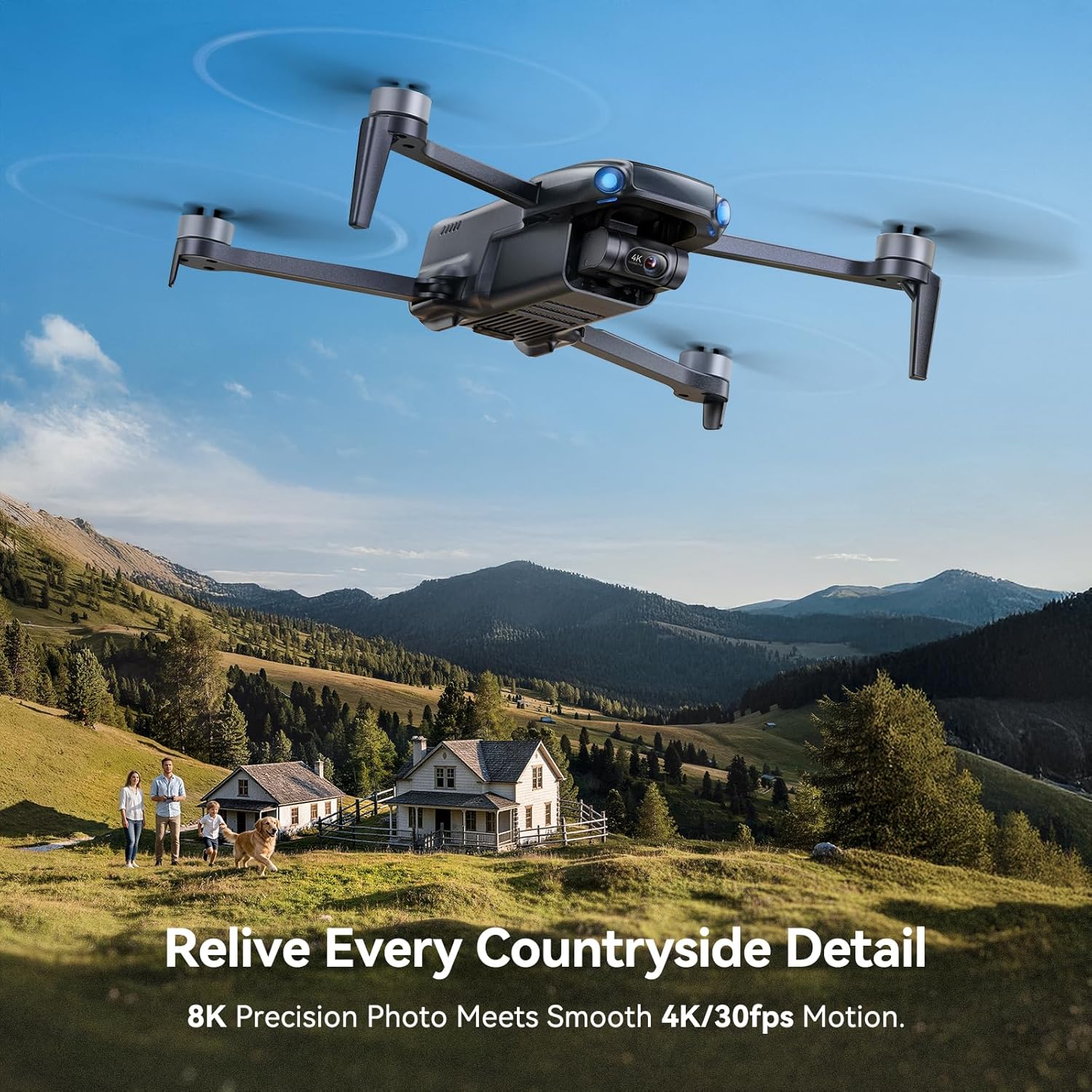 U11MINI 4K (RC3), Professional 8K Drone with 5.5" Screen Controller, Drones with camera for Adults 4K Video, 3-Axis Gimbal, 20000ft FPV Transmission, Under 249g, Beginner (64-Min Flight)