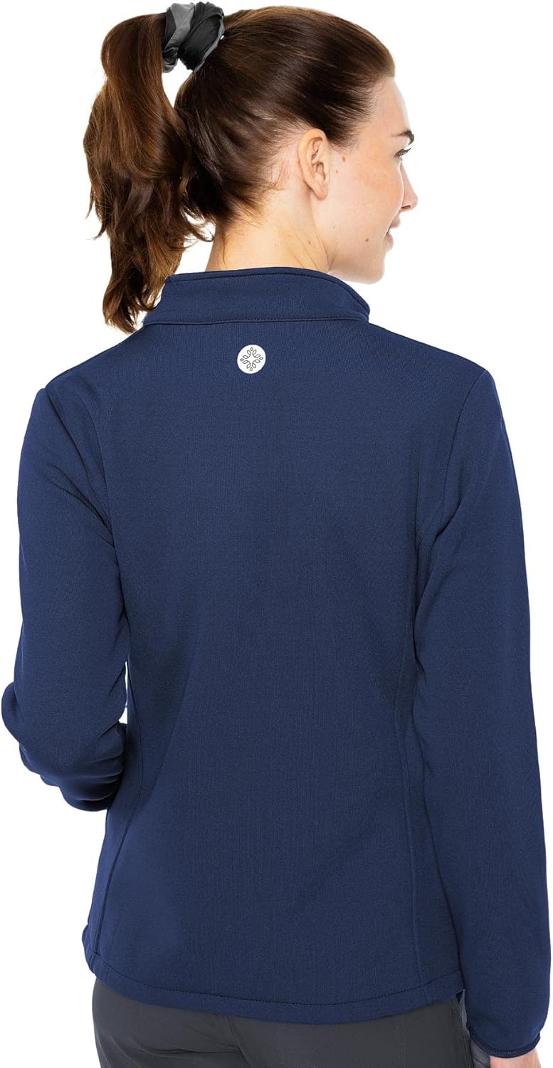 Women's Performance Fleece Jacket with 4 Pockets and 2-Way Stretch - MC8684 Medium New Navy