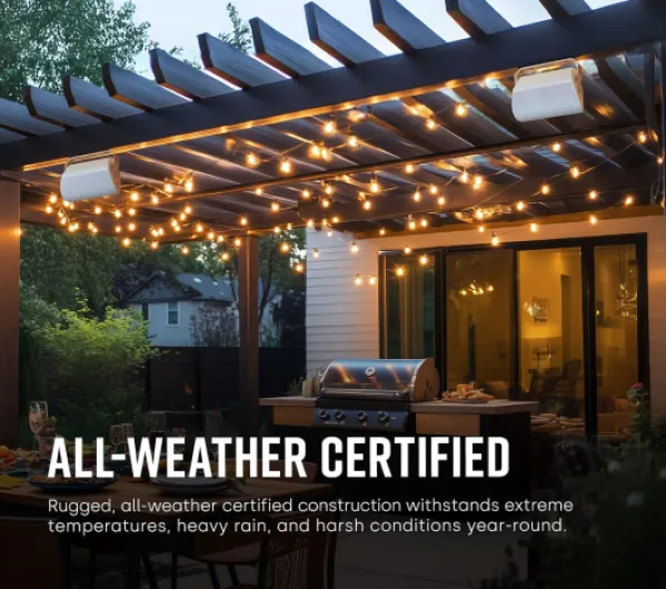 Atrium 4 Outdoor Speakers with Powerful Bass (Pair, White), All-Weather Durability, Broad Sound Coverage, Speed-Lock Mounting System White 2 Speakers Atrium 4