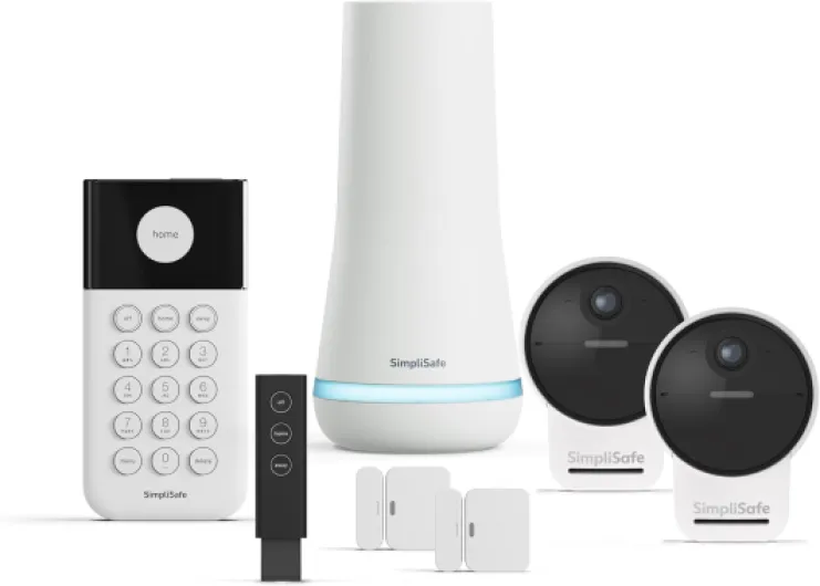 SimpliSafe 7 Piece Wireless Outdoor Camera Home Security System - Optional 24/7 Professional Monitoring - No Contract - Compatible with Alexa and Google Assistant