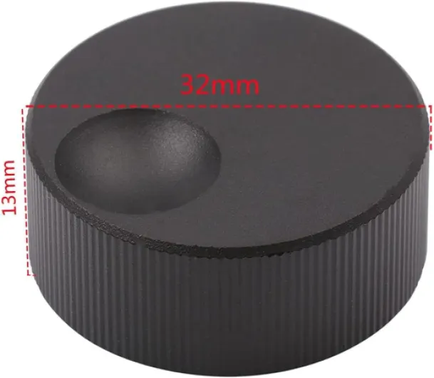 2pcs 32 x 13 mm Aluminum Alloy Potentiometer Control Knob Volume Audio Electric Guitar Bass Screw Type,for 6mm Diameter Shaft (Black)