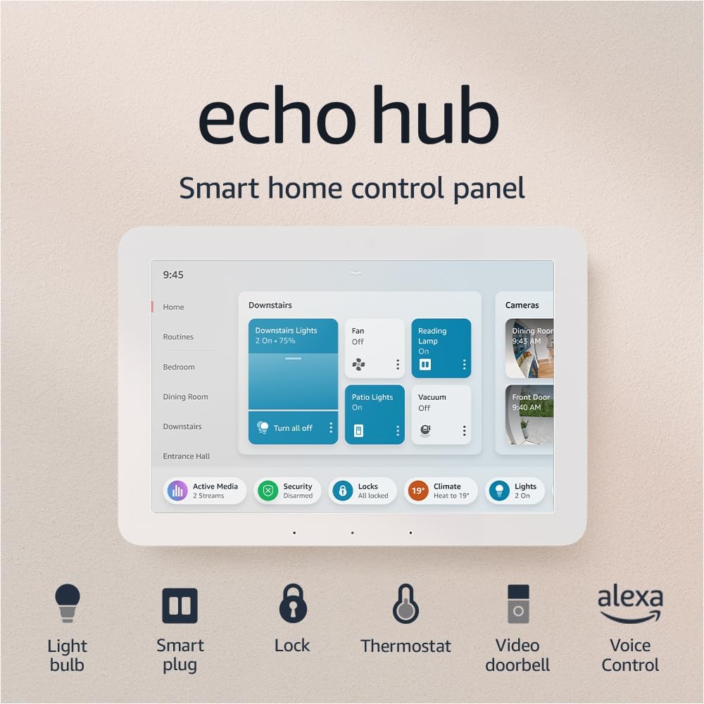Echo Hub (Newest gen) - 8" smart home control panel - Compatible with thousands of devices, with Alexa+ Early Access Device Only