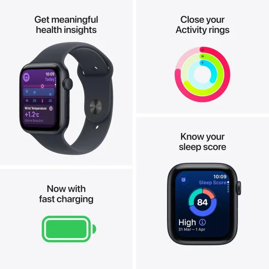 Watch SE 3 GPS 40mm Smartwatch with Midnight Aluminium Case with Midnight Sport Band S/M - Fitness and Sleep Trackers, Heart Rate Monitor, Always-On Display, Water Resistant S/M - fits 130–180mm wrists 40 mm case Midnight