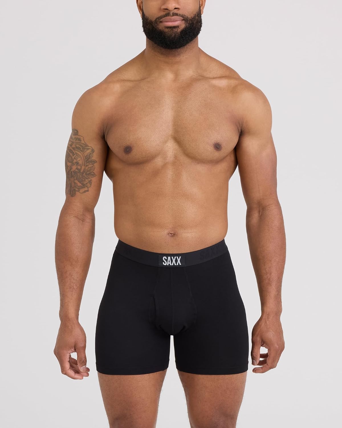 Men's Ultra Super Soft Boxer Brief Fly 3-Pack Large Black