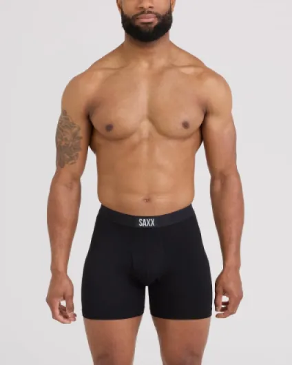 Men's Ultra Super Soft Boxer Brief Fly 3-Pack Large Black