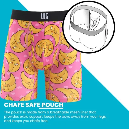 Warriors & Scholars Chafe Safe Pouch Boxer Briefs for Men 6 Pack, Breathable Moisture-Wicking Bulge Enhancing Mens Underwear Medium 210fbp