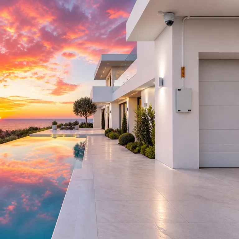 Elevated network elegance for a security camera ethernet cable in a luxury smart estate